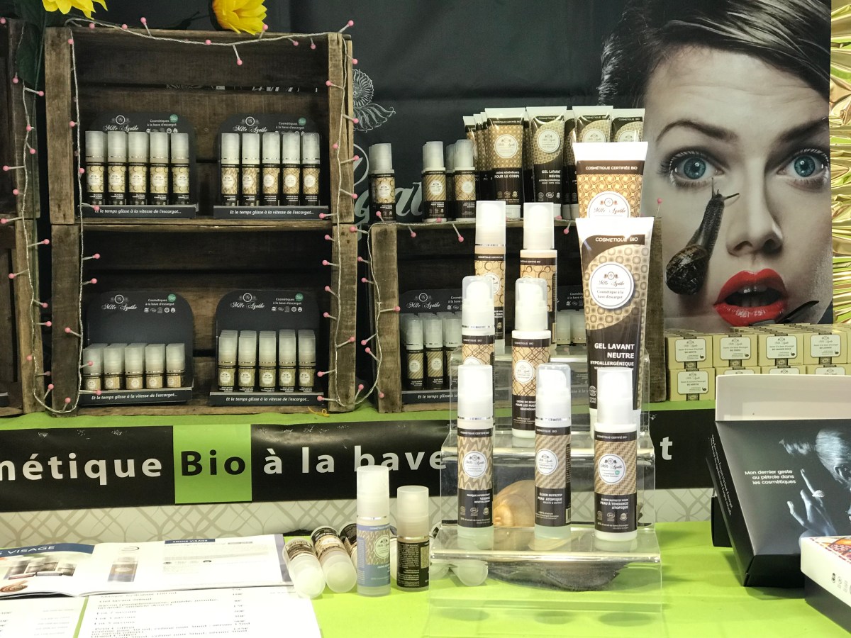 Cosmétiques bio à la bave d'escargot